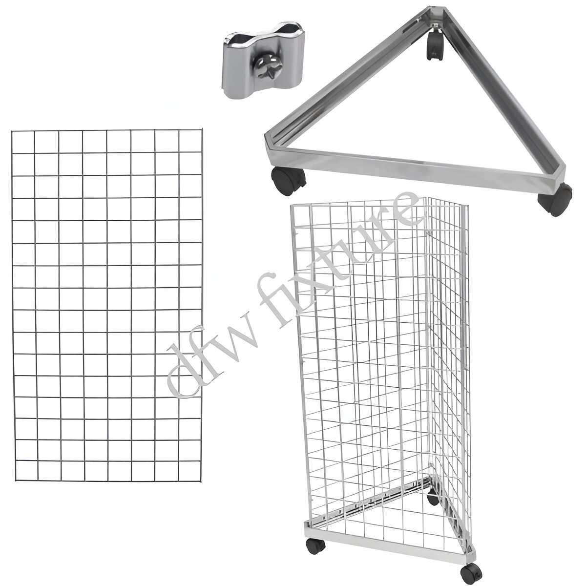 Grid Triangle Display- 4ft- Chrome