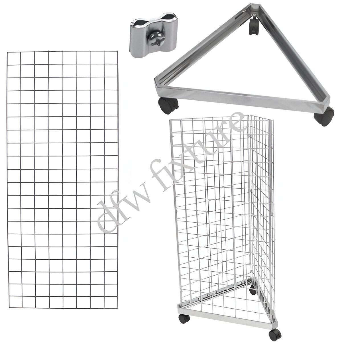 Grid Triangle Display- 5ft- Chrome
