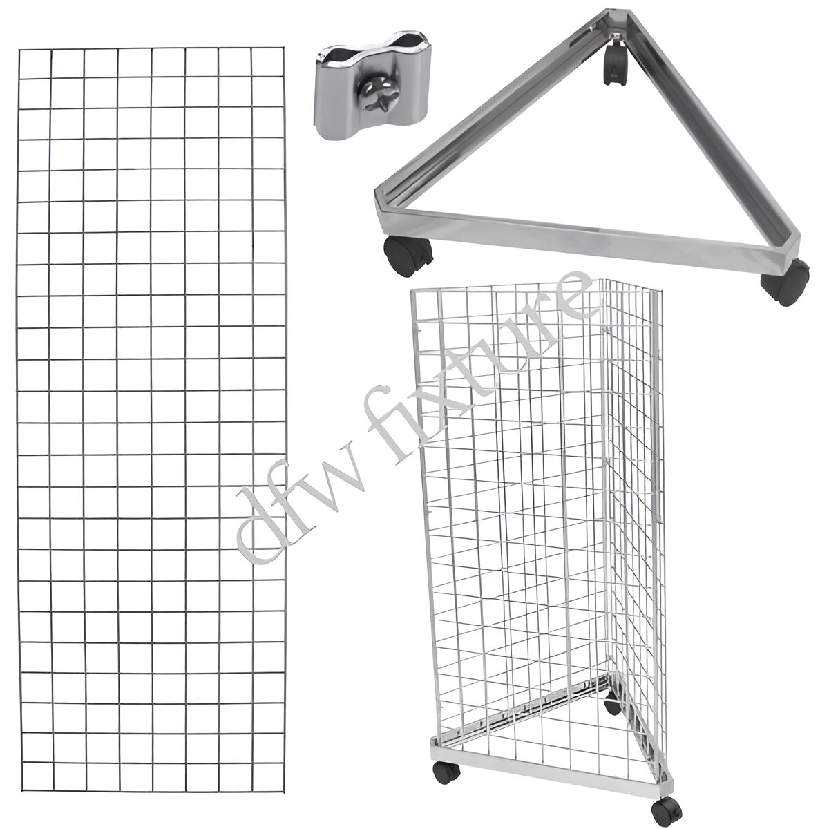 Grid Triangle Display- 6ft- Chrome
