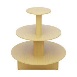 3 Tier Round Display Table-Maple