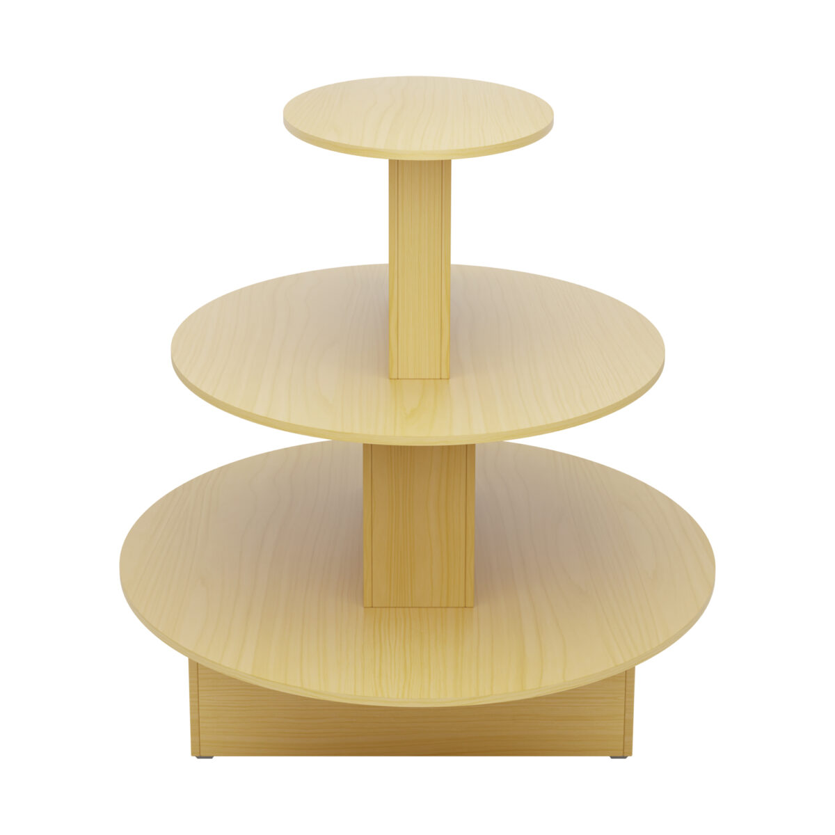 3 Tier Round Display Table-Maple
