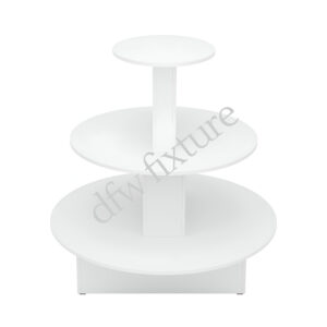 3 Tier Round Display Table- White