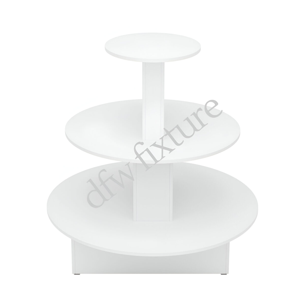 3 Tier Round Display Table- White