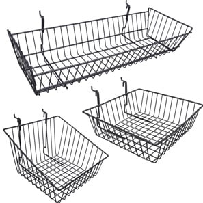 Slatwall Baskets-Black