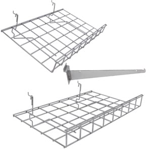 Slatwall Shelving & Brackets -Chrome