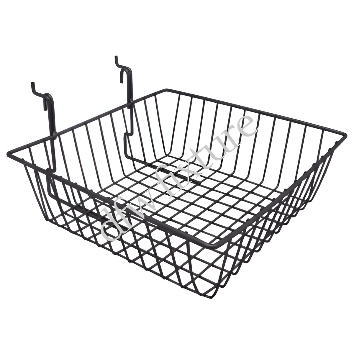 Gridwall/Slatwall Basket - 12x12x4- Black
