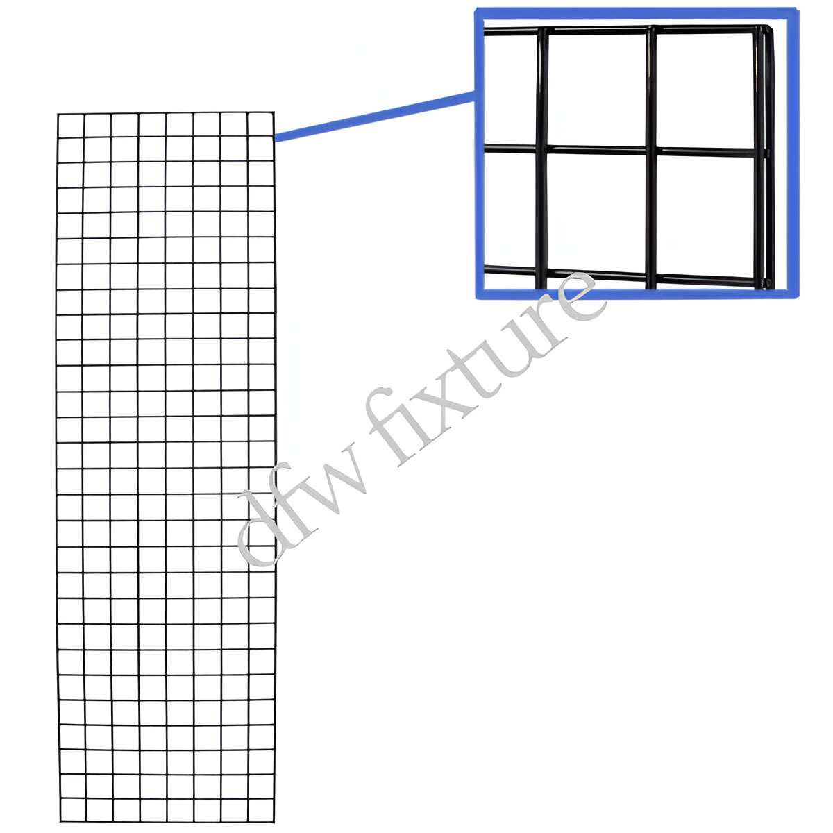 2ft x 7ft Grid Panel - Black