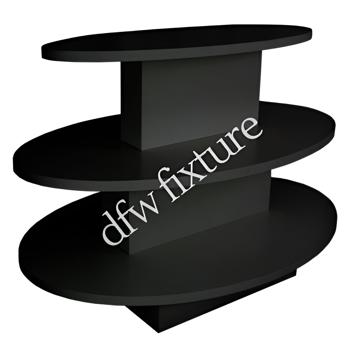 3 Tier Oval Display Table-Black