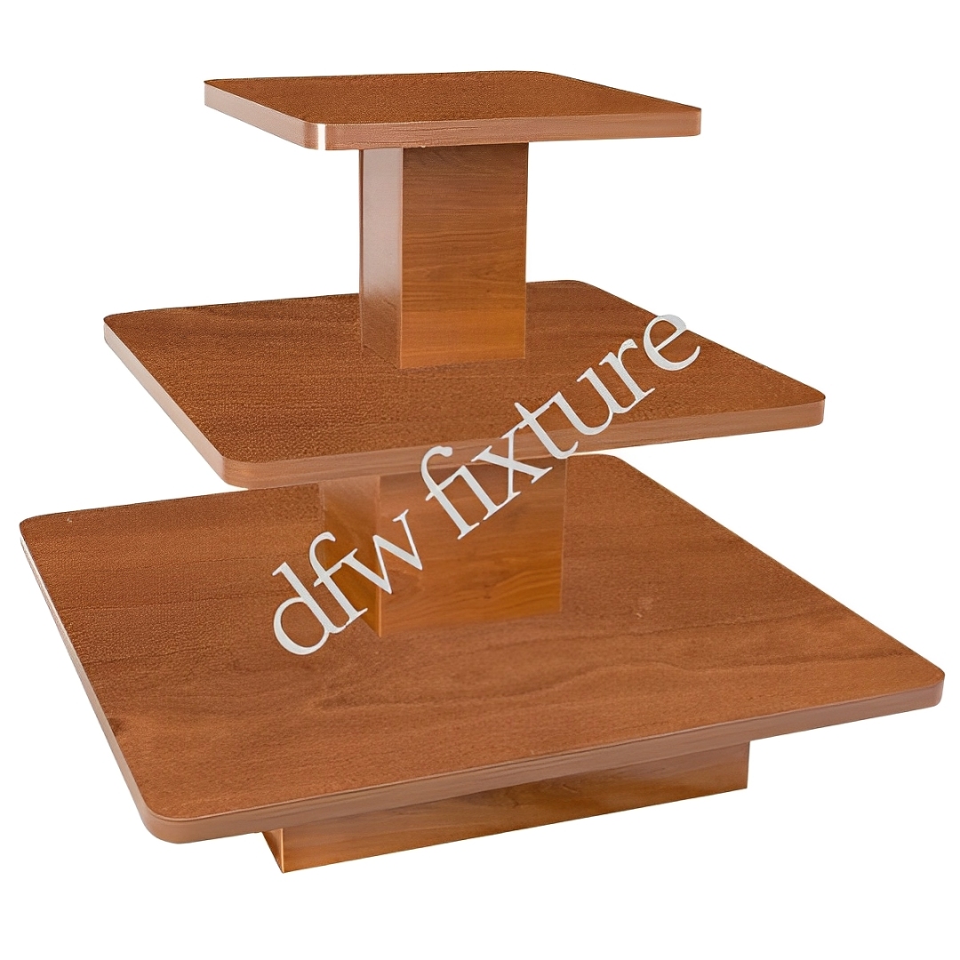 3 Tier Square Display Table-Cherry