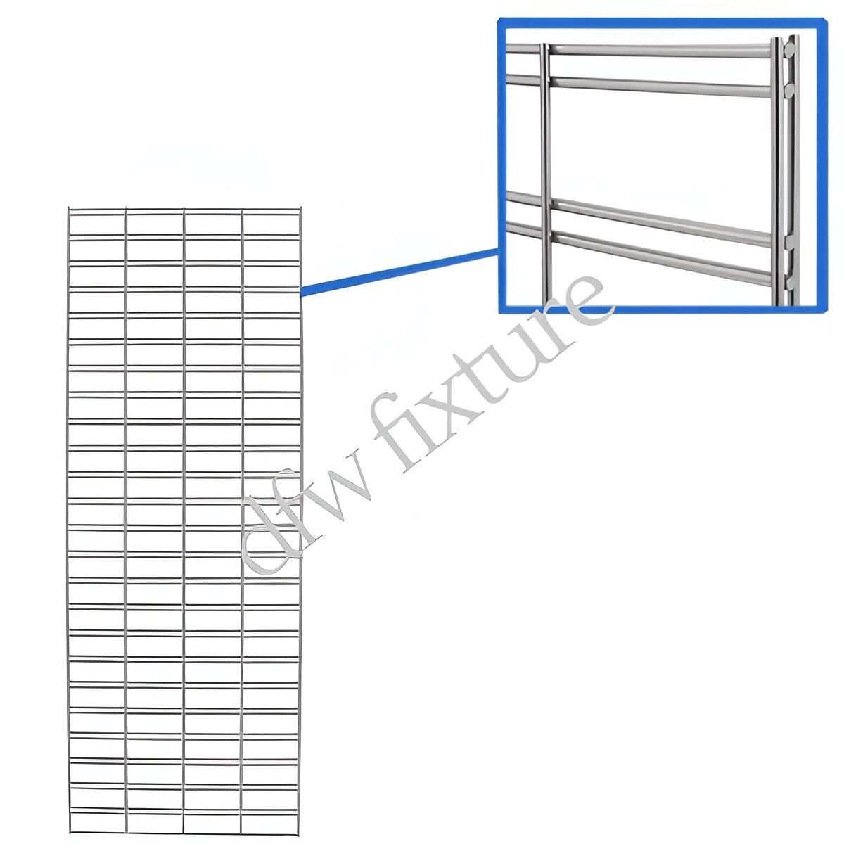 2ft x 6ft Slatgrid Panel - Chrome