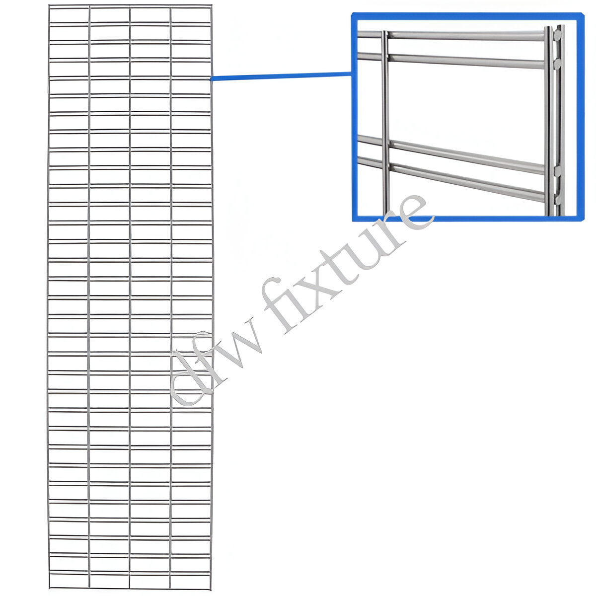 2ft x 8ft Slatgrid Panel - Chrome
