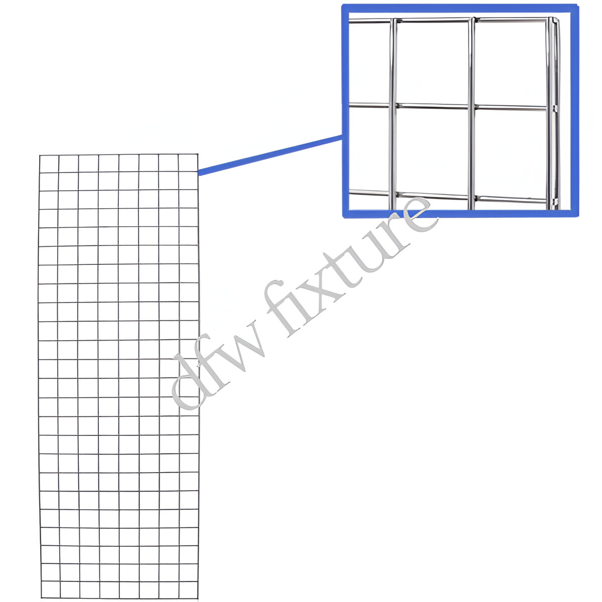 2ft x 6ft Grid Panel - Chrome