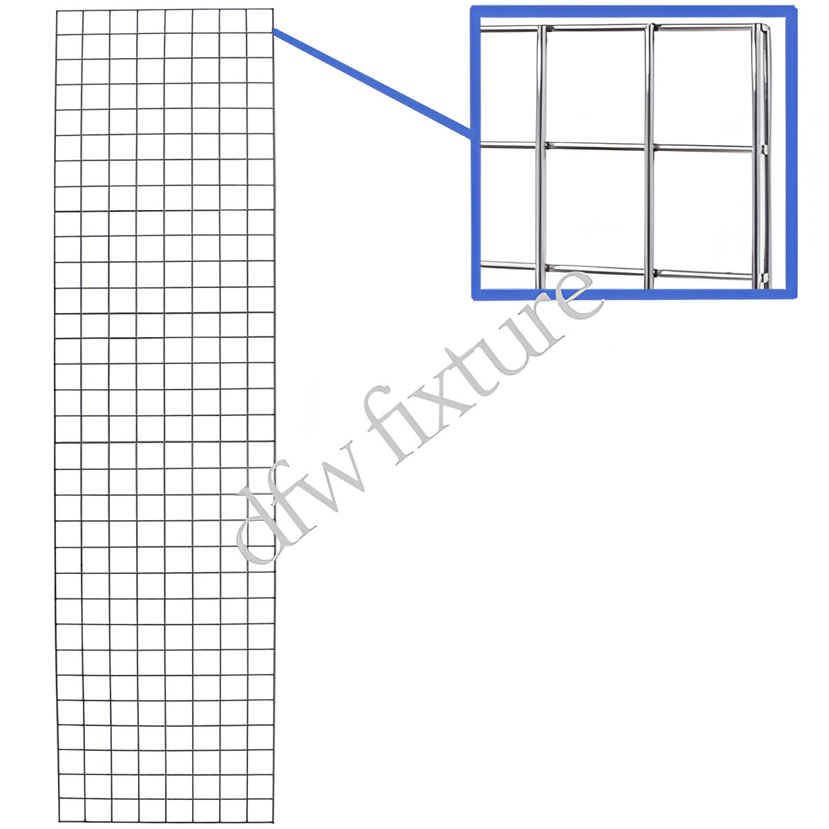 2ft x 8ft Grid Panel - Chrome