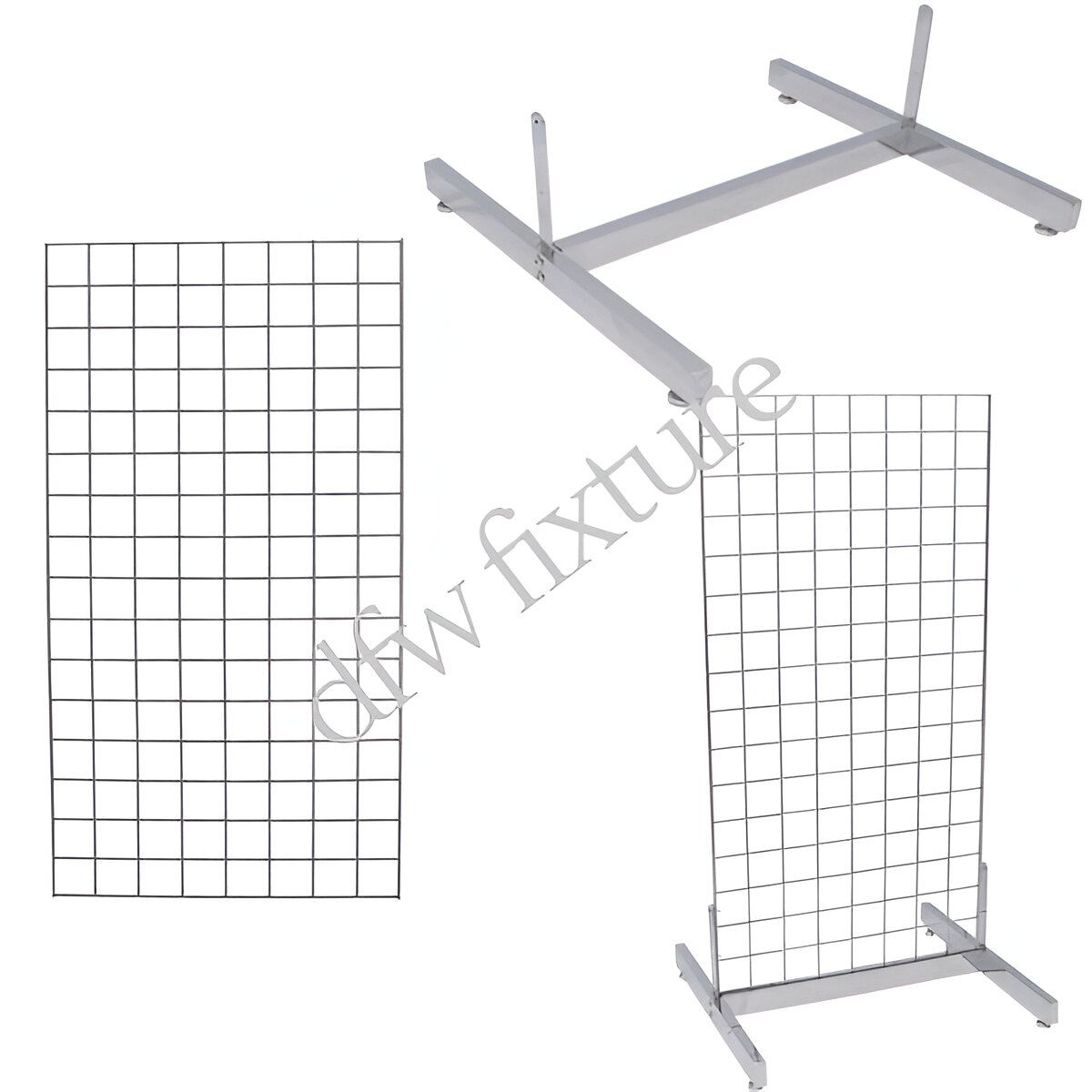 Grid Single Deluxe Display- 4ft- Chrome