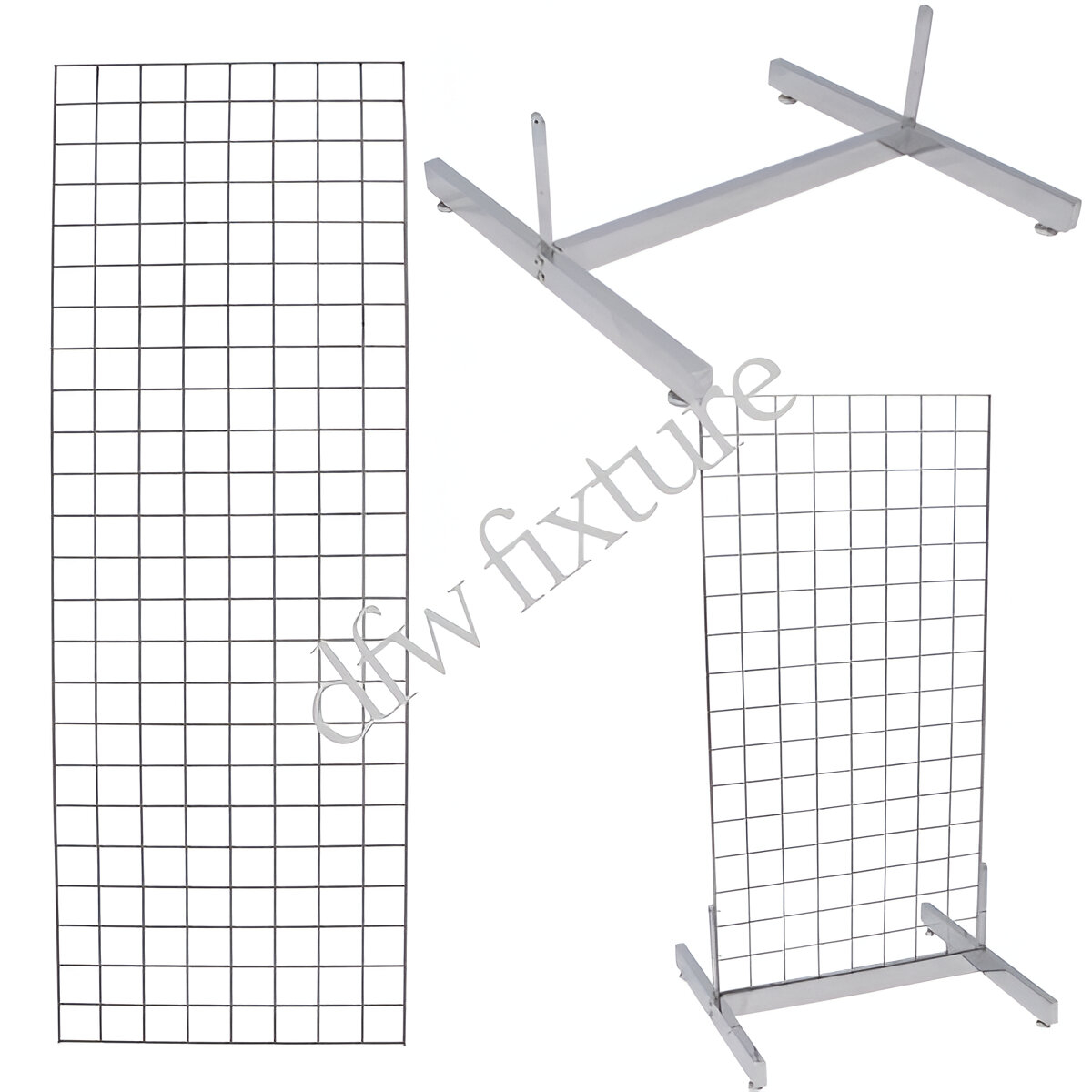 Grid Single Deluxe Display- 6ft- Chrome