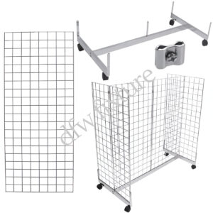 Grid Gondola Display- 5ft- Chrome