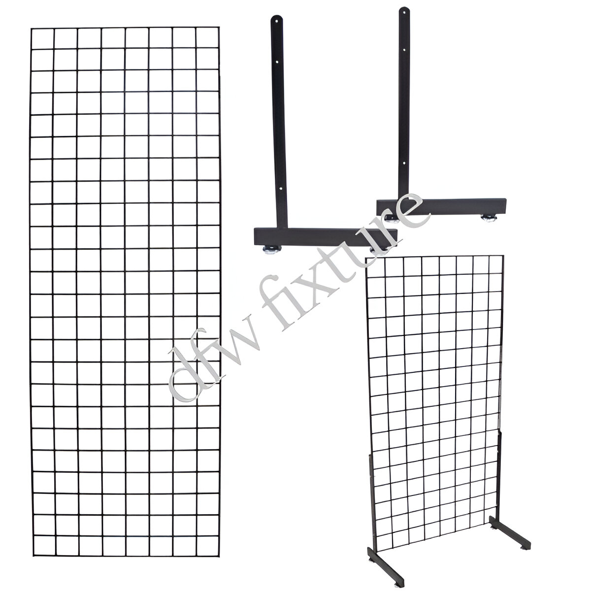 Grid L-Leg Display- 6ft- Black