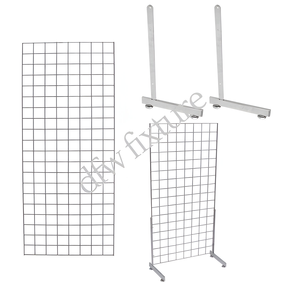 Grid L Leg Display- 5ft- Chrome