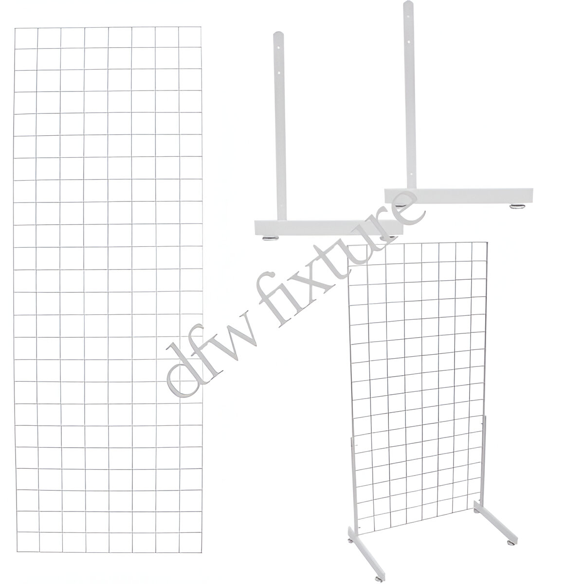 Grid L-Leg Display- 6ft- White