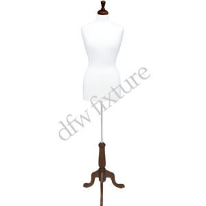 Female Jersey Form - White with Walnut Base