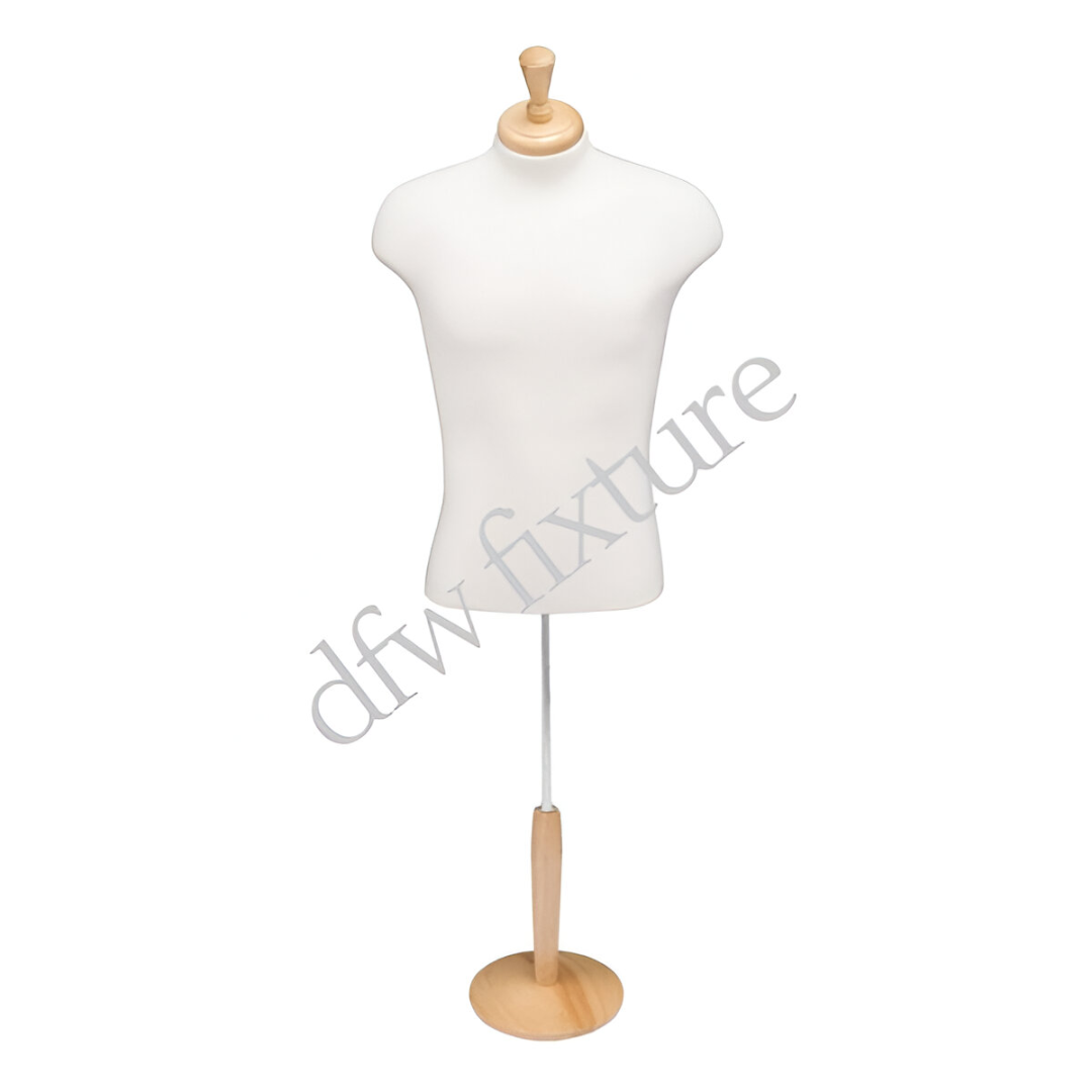 Male Jersey Form - White with Maple Base