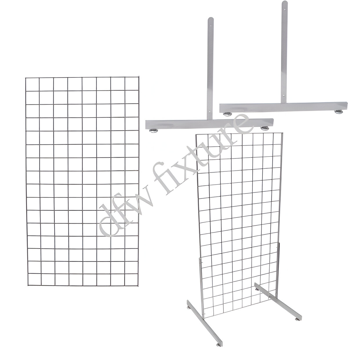 Grid T Leg Display- 4ft- Chrome