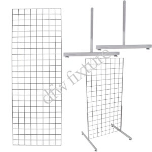 Grid T Leg Display- 6ft- Chrome