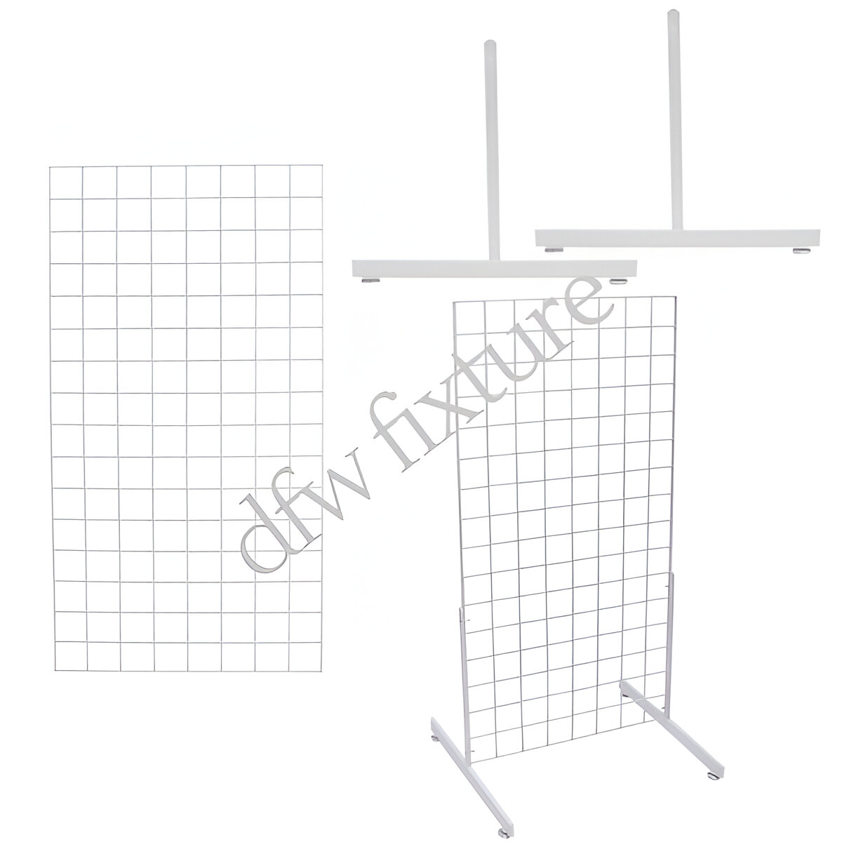 Grid T Leg Display- 4ft- White