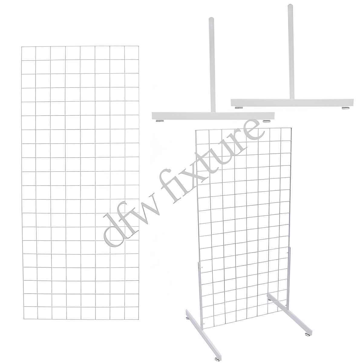 Grid T Leg Display- 5ft- White