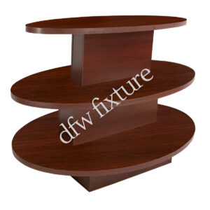 3 Tier Oval Display Table-Walnut