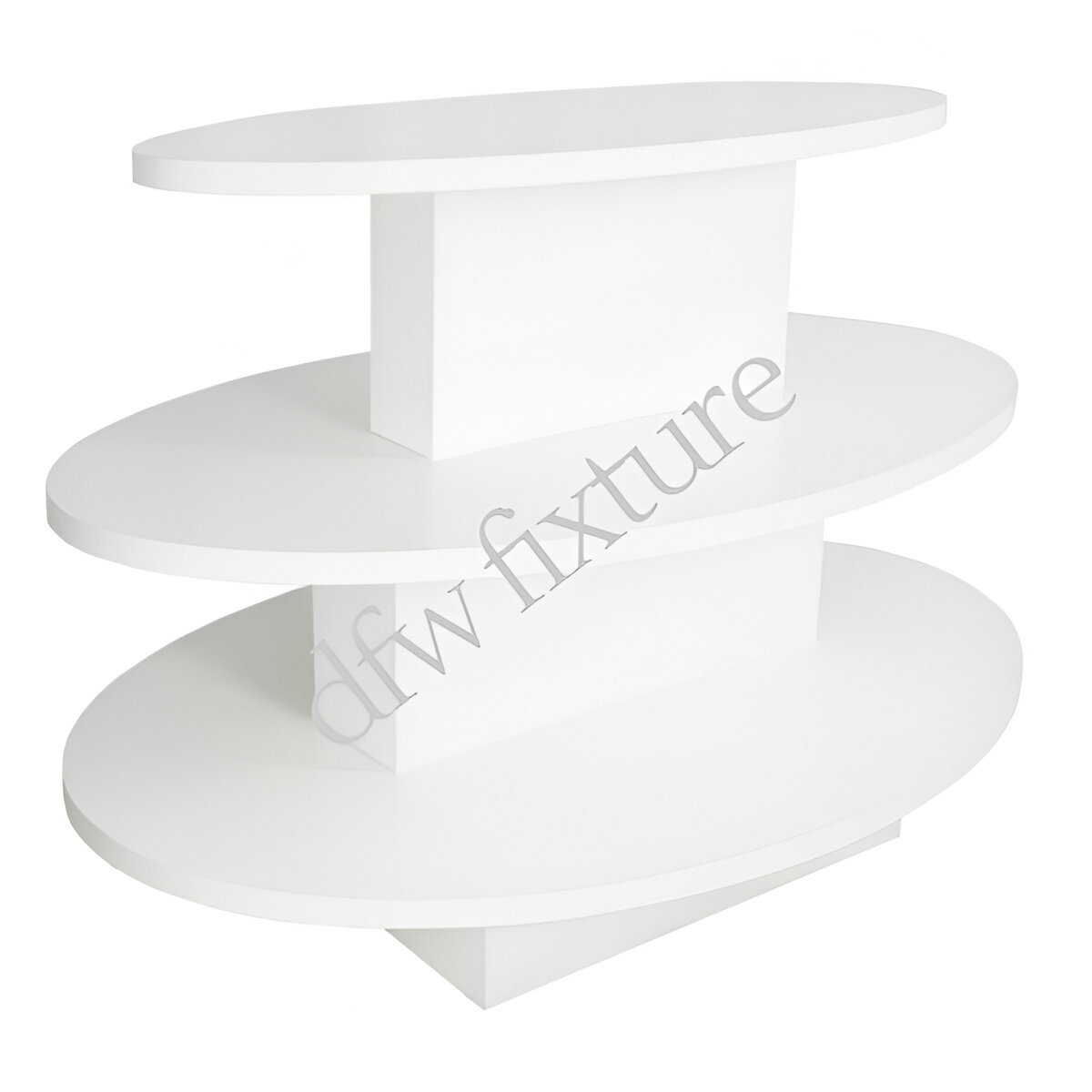 3 Tier Oval Display Table-White