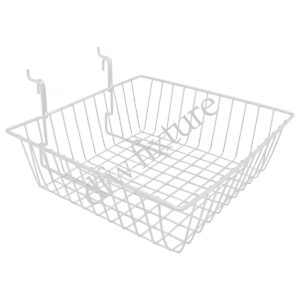Gridwall/Slatwall Basket - 12x12x4- White