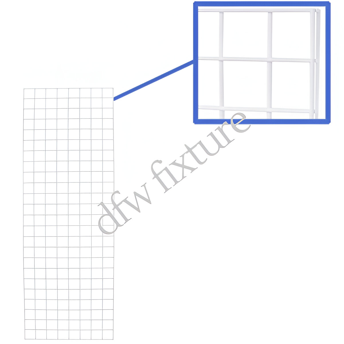 2ft x 6ft Grid Panel - White