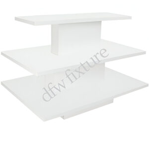 3 Tier Rectangle Display Table-White