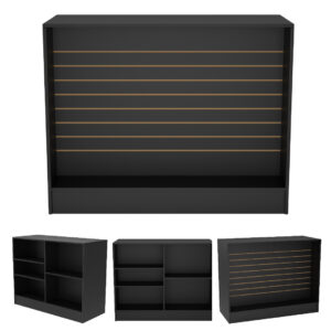 6ft Wrap Counter - Slatwall - Black