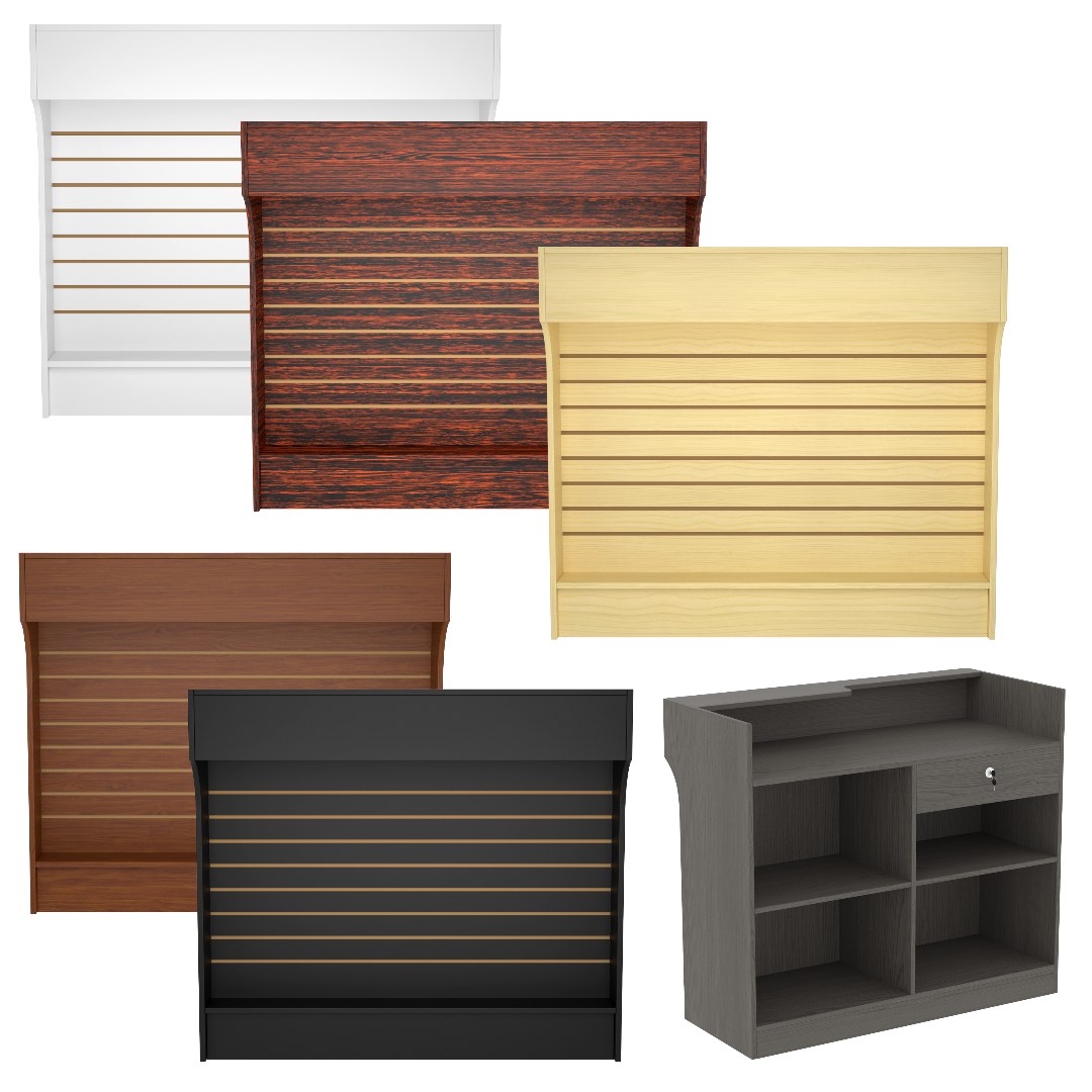 4ft Ledgetop Counter - Slatwall Front