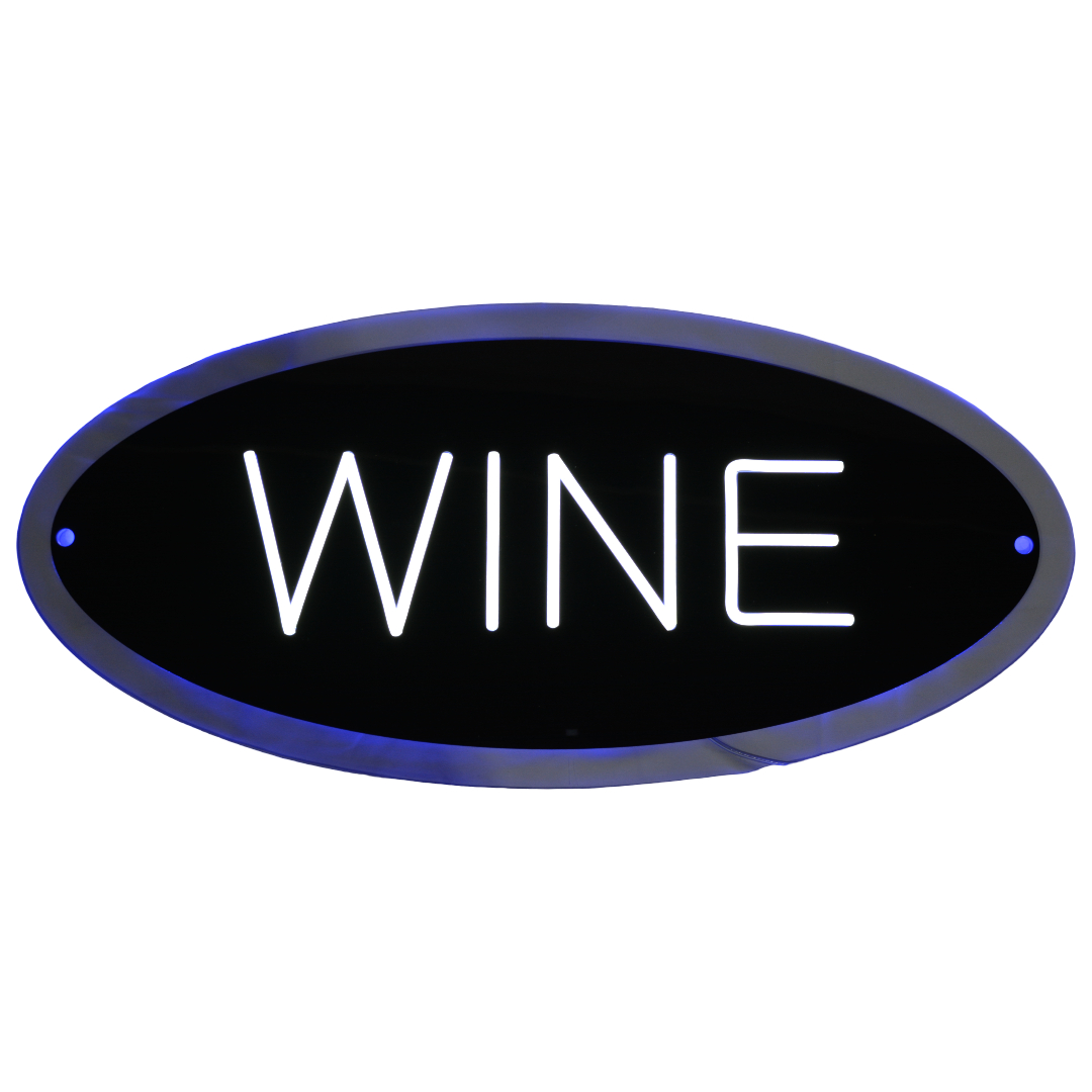 WINE LED OVAL SIGN